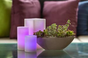 Lavender Illuminated Wax Luminary Table Decor