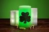 Real Wax Hollow Flameless Candles Illuminated White and Green - Lucky Candles