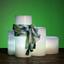Battery Operated White Flameless Candle with Scarf