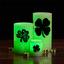 Flameless Wax Pillars Illuminated Green - Lucky Clovers
