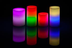 Multi Level Color Wax Luminary Candle Deco Art