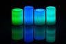 Multi Level Greens and Blues Wax Luminary Deco Art
