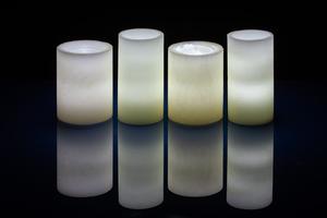 White Illuminated Wax Luminary Candle Deco Art