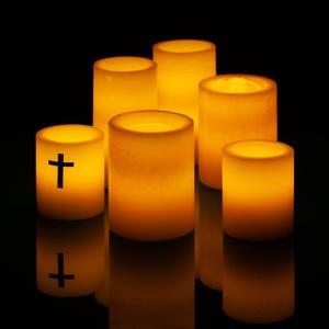 Complete Amber Illumination Wax Luminary Christ Candle Deco Art