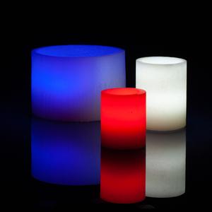 Red White and Blue Complete Illumination Wax Luminary Candle Deco Art