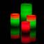 Red and Green Mix Level Illumination Wax Luminary Xmas Candle Deco Art
