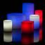 Red White and Blue Illumination Wax Luminary Candle American Deco Art