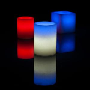 Flameless Red White and Blue Complete Illumination Candle Art