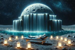 Lunar Waterfall Oasis