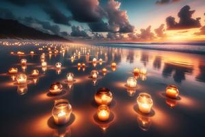 Ocean of Lights: A Serene Sunset Spectacle