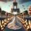 Bride Walks Down Aisle at Romantic Eiffel Tower Wedding