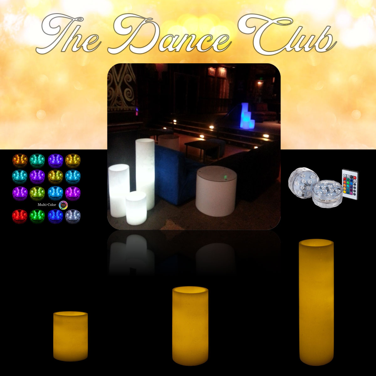 The Dance Club - G5 Large Flameless Pillar Candles Trio