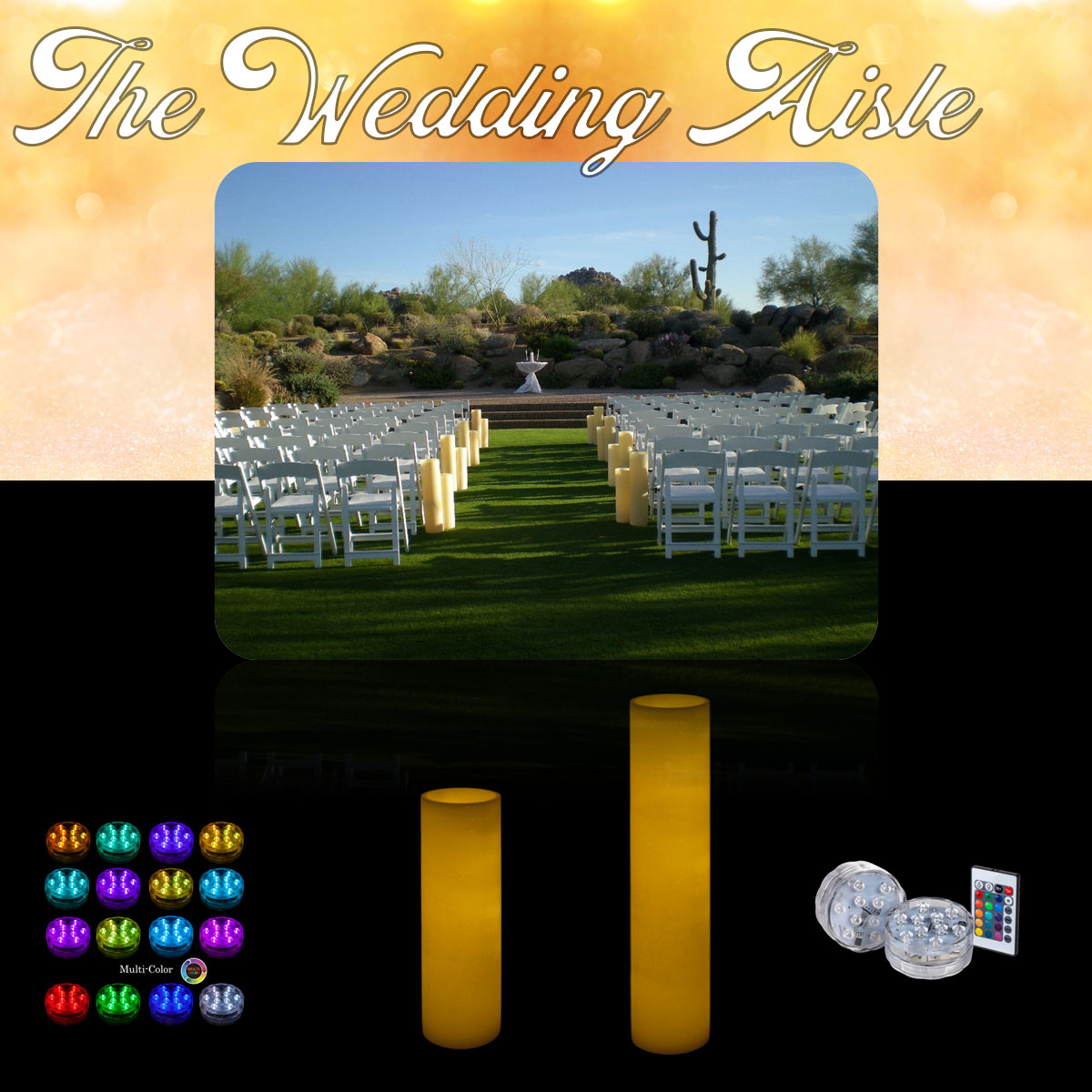 The Wedding Aisle - G5 Flameless Large Pillars Duo