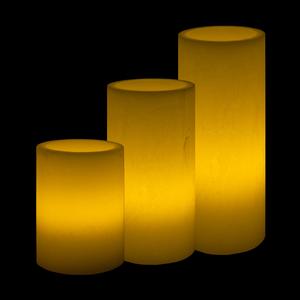 Round Flameless Pillars - 3 Inch Trio