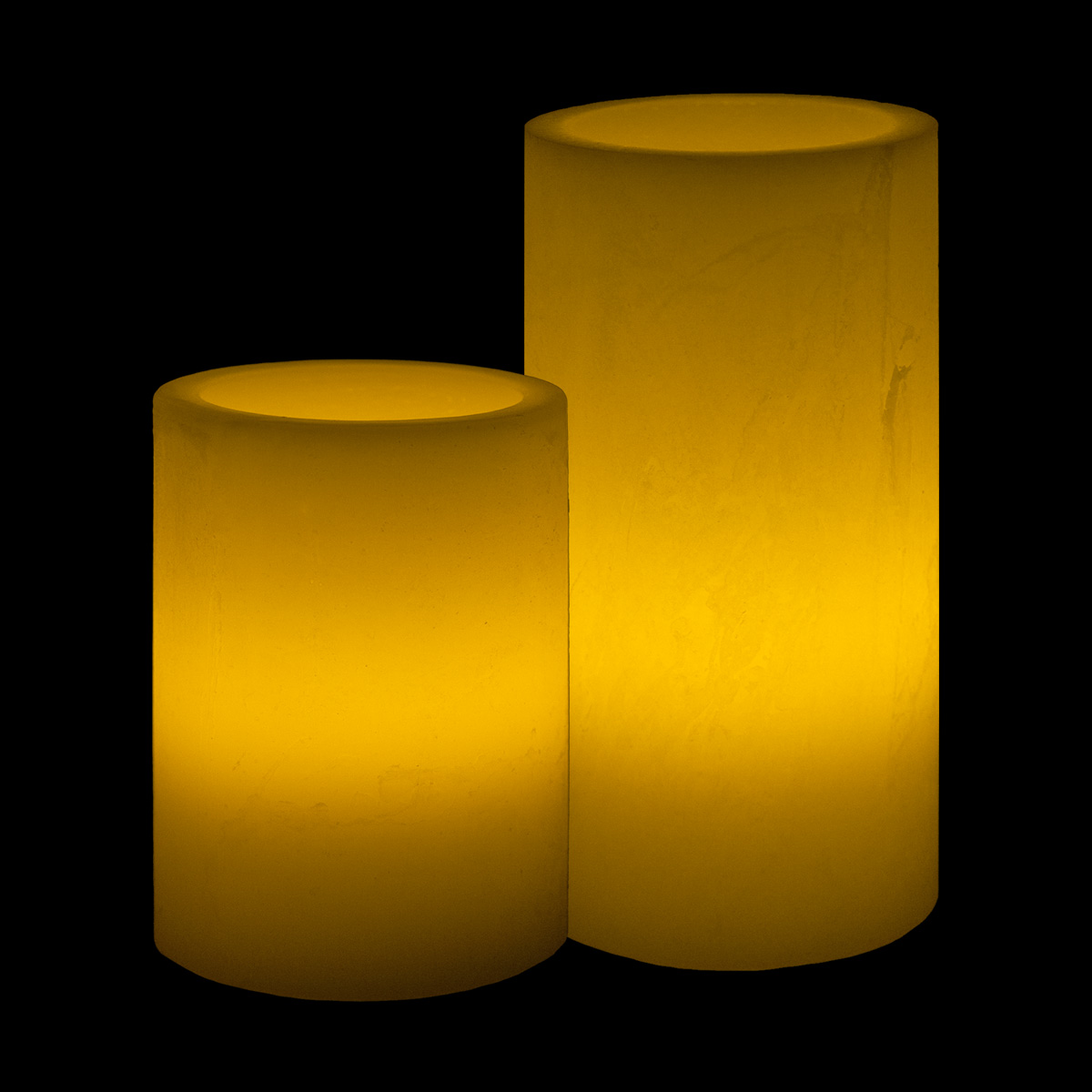 Round Flameless Pillars - 3 Inch Duo
