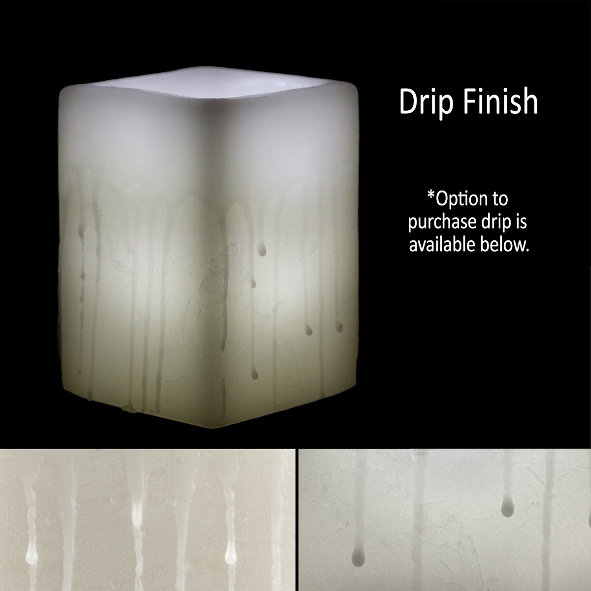 Square Flameless Pillars - 3 Inch Trio