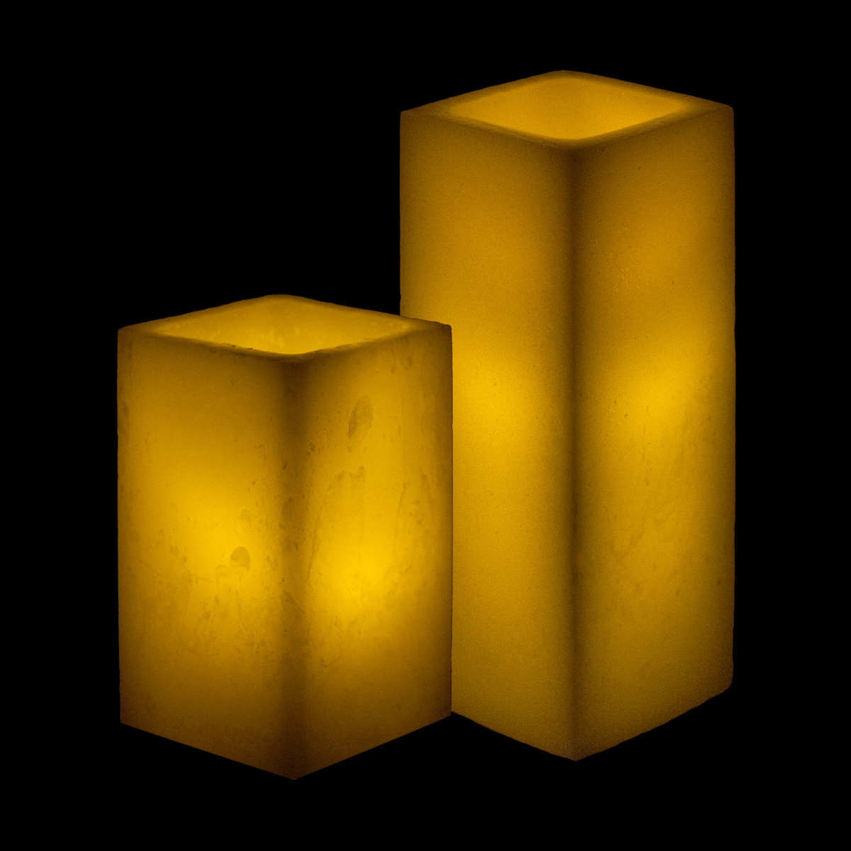 Square Flameless Pillars - 3 Inch Duo