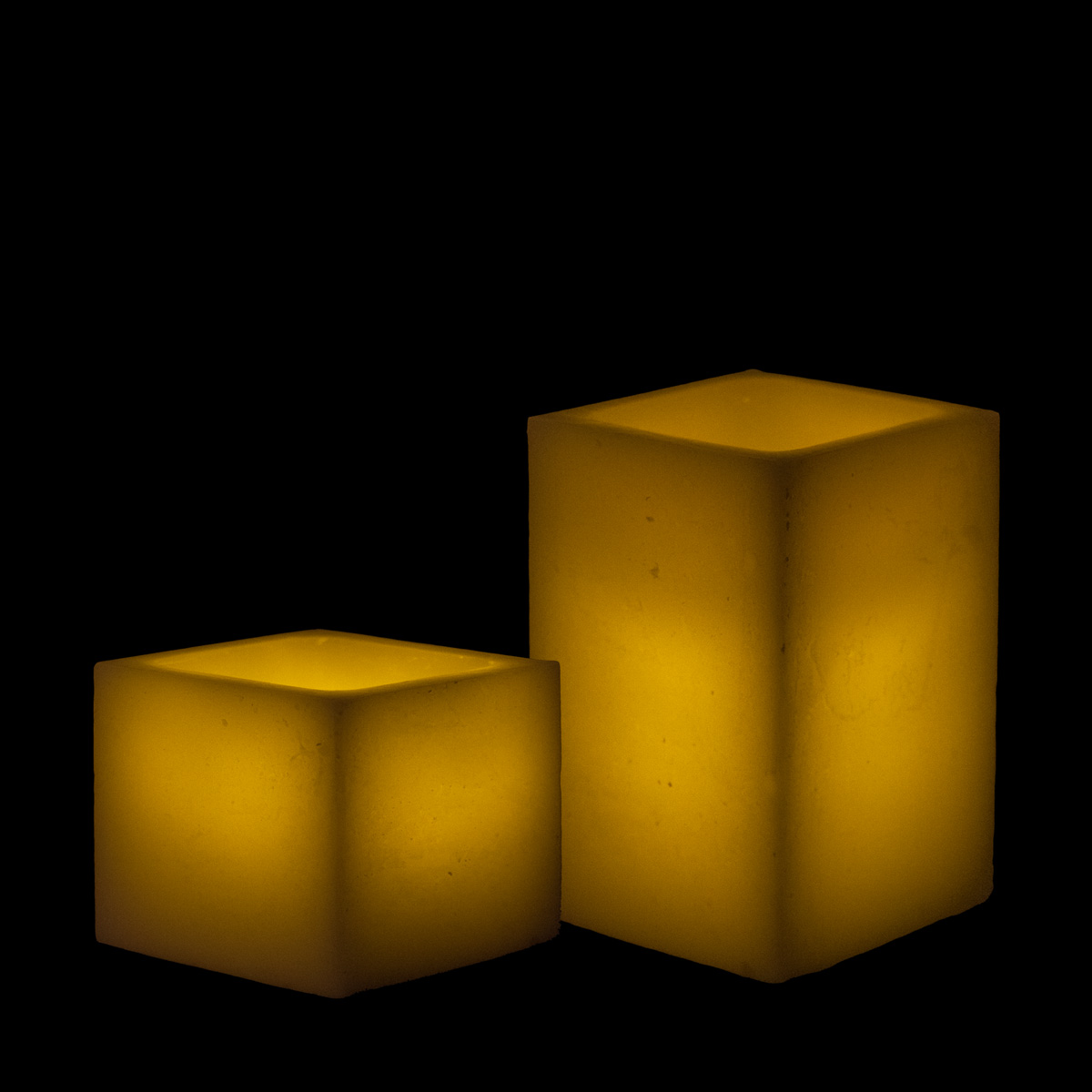 Square Flameless Pillars - 4 Inch Duo