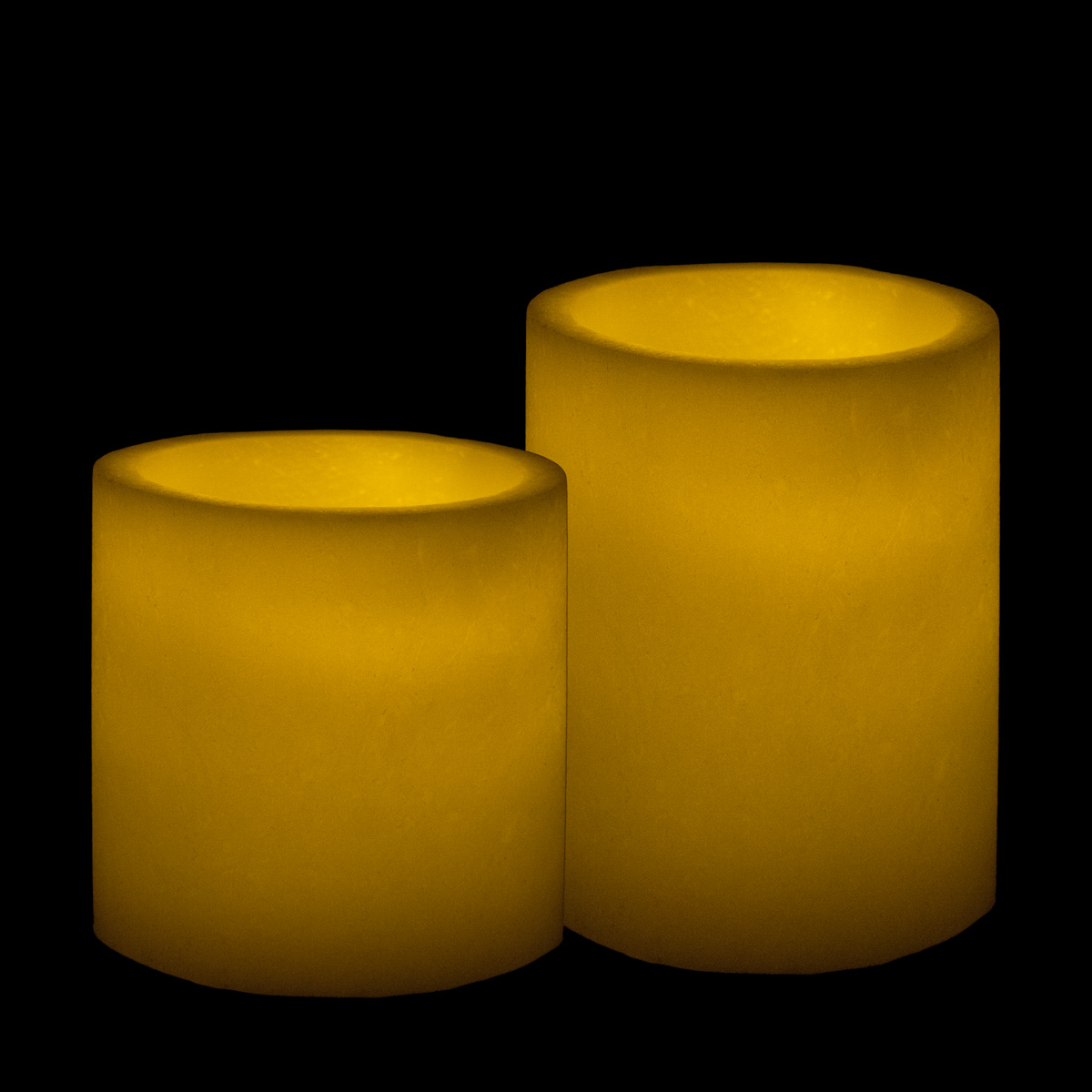 Round Flameless Pillars - 5 Inch Duo