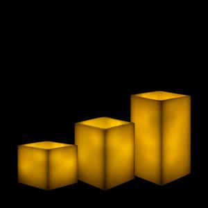 Square Flameless Pillars - 5 Inch Trio