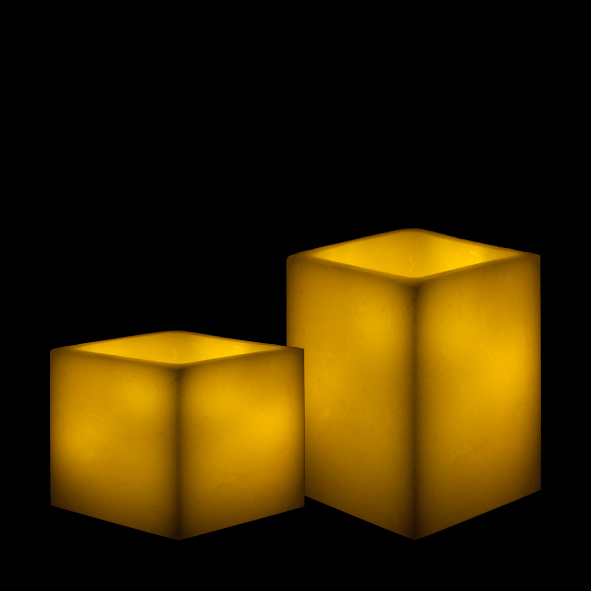 Square Flameless Pillars - 5 Inch Duo