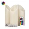 3 inch Flameless Pillar Candles Trio - 45 degree Angle Cut