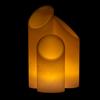 4 inch Ascending Flameless Pillar Candles Trio - 45 degree Angle Cut