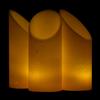 5 inch Flameless Pillar Candles Trio - 45 degree Angle Cut