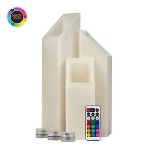 3 inch Ascending Flameless Candles Trio - 45 degree Square Angle Cut