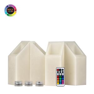 3 inch Flameless Candles Quartet - 45 degree Square Angle Cut