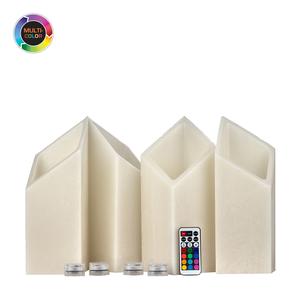4 inch Flameless Candles Quartet - 45 degree Diamond Angle Cut