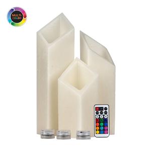 3 inch Ascending Flameless Candles Trio - 45 degree Diamond Angle Cut