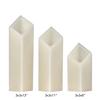 3 inch Ascending Flameless Candles Trio - 45 degree Diamond Angle Cut