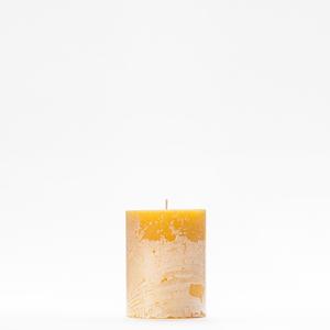 3x4 Yellow Frosted Pillar Candle