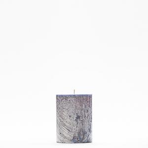 3x4 Blue Frosted Pillar Candle