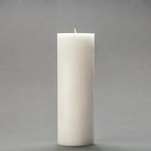 3x9 White Frosted Pillar Candle