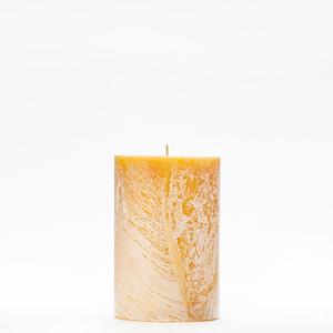 4x6 Yellow Frosted Pillar Candle