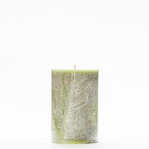 4x6 Green Frosted Pillar Candle