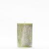 4x6 Green Frosted Pillar Candle
