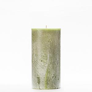4x8 Green Frosted Pillar Candle