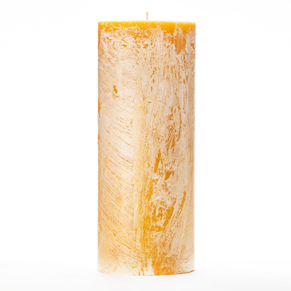 4x10 Yellow Frosted Pillar Candle