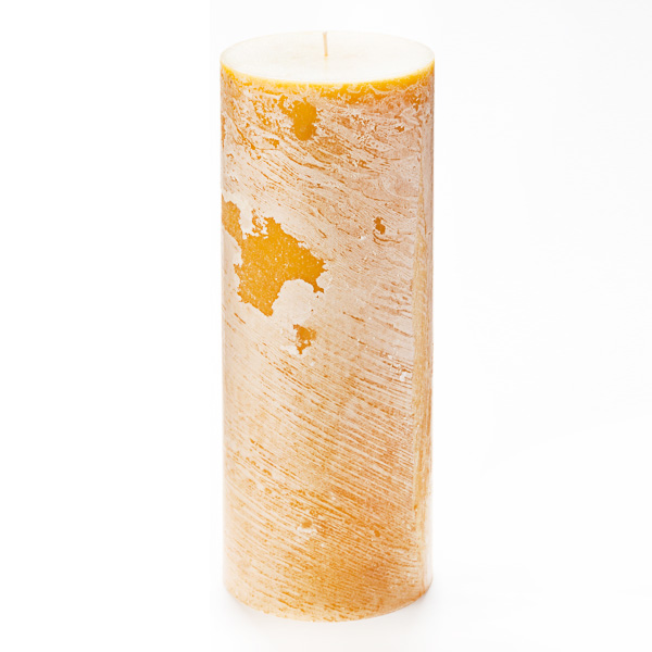 4x10 Yellow Frosted Pillar Candle