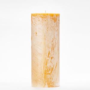 4x10 Yellow Frosted Pillar Candle