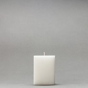3x3x4 White Frosted Square Pillar Candle