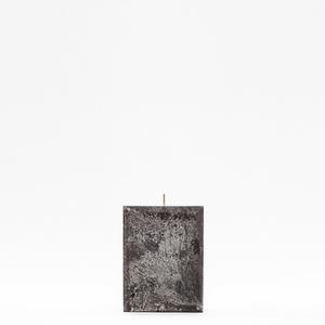 3x3x4 Black Frosted Square Pillar Candle