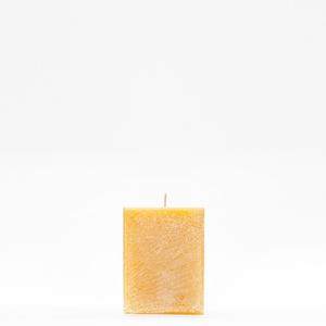 3x3x4 Yellow Frosted Square Pillar Candle