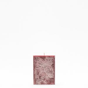 3x3x4 Red Frosted Square Pillar Candle