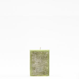 3x3x4 Green Frosted Square Pillar Candle