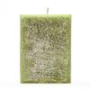 3x3x4 Green Frosted Square Pillar Candle