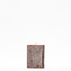 3x3x4 Brown Frosted Square Pillar Candle